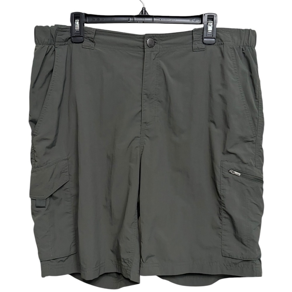 Columbia Green Cargo Shorts Omni-Shade Ripstop Outdoor Mens 38x10